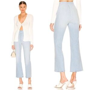 SPRWMN Crop Flare Legging Jeans Women’s Size XS High Rise NWT Francoise Blue